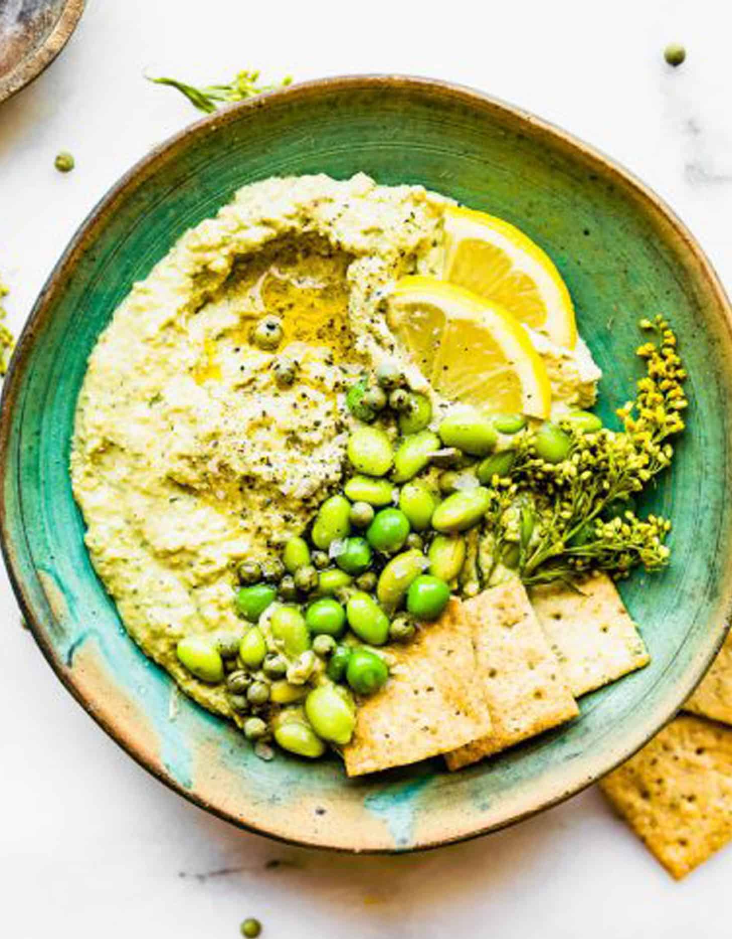 VEGAN EDAMAME PESTO DIP by Cotter Crunch