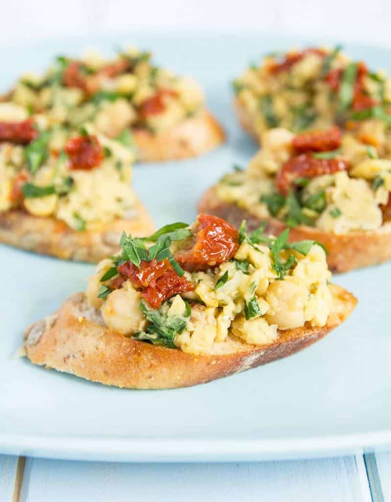  Chickpea Bruschetta with Sun-dried Tomatoes