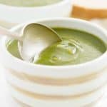 A delicious creamy vegan spinach soup ready in no time and packed with nutrients.