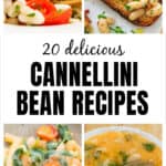 Top view of four different cannellini bean recipes.