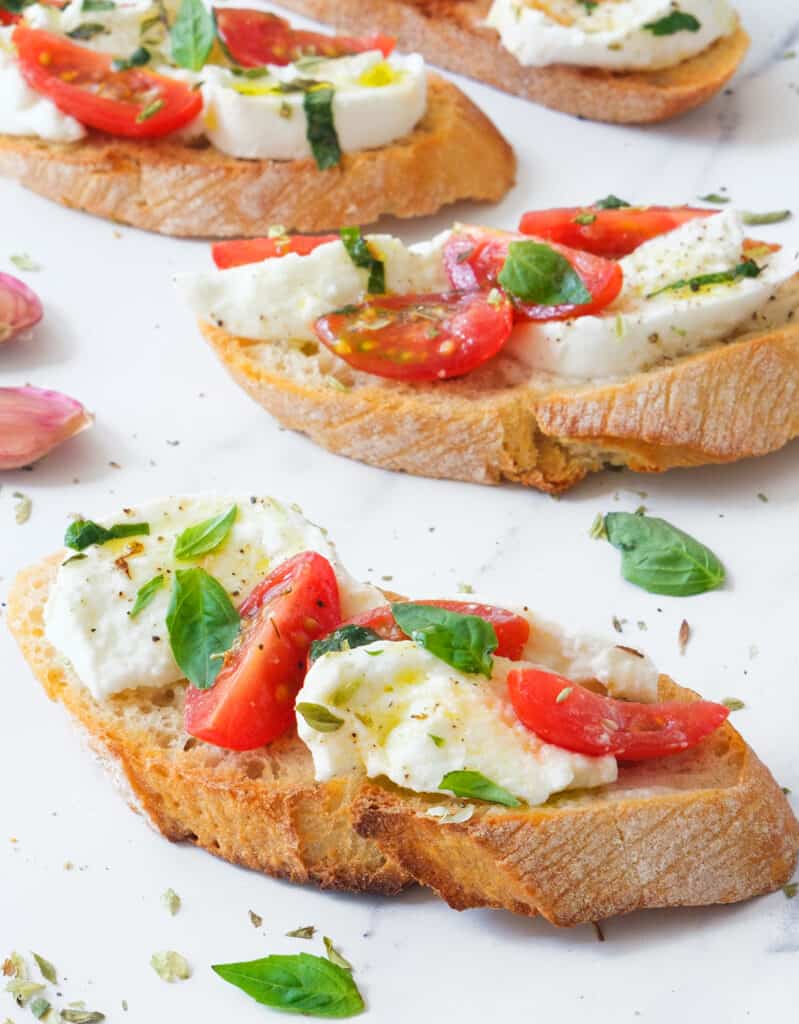 Bruschetta with mozzarella famished