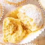 Close-up of some cream cheese muffins.