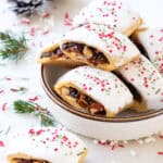 Italian fig cookies in a white bowl.