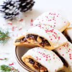 Italian fig cookies in a white bowl.