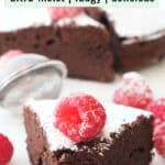 A slice of chocolate ricotta cake.